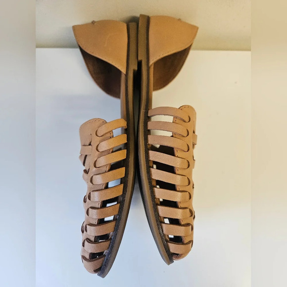 Caslon-Flat Women'z 8 Tan Woven d'Orsay Leather - Picture 2 of 7